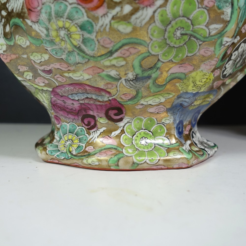 SET OF THREE MASONS IRONSTONE VASES & COVER View VII