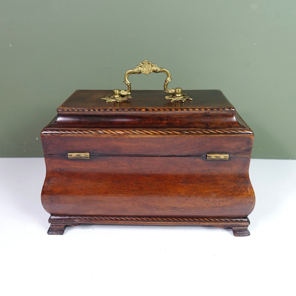 18TH C MAHOGANY BOMBE TEA CADDY View III