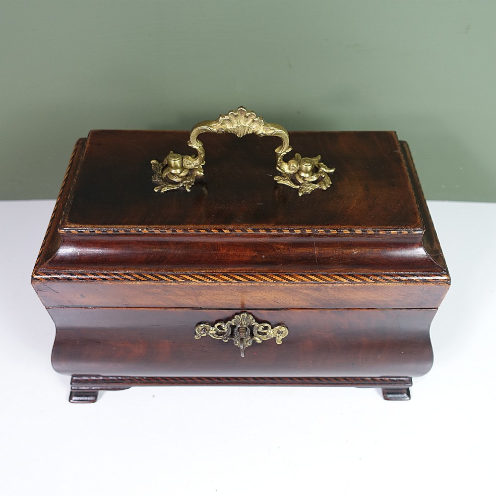 18TH C MAHOGANY BOMBE TEA CADDY View VI