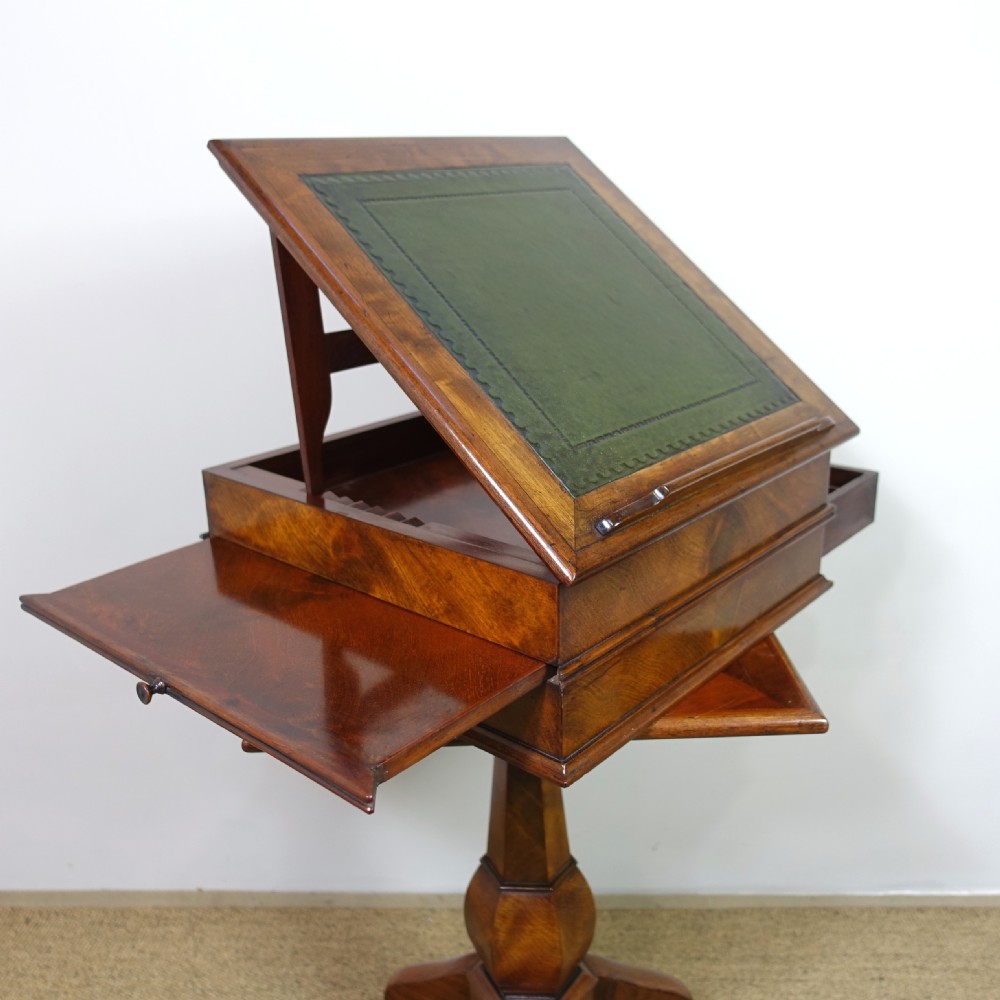 UNUSUAL EARLY 19TH C MAHOGANY READING TABLE View VI