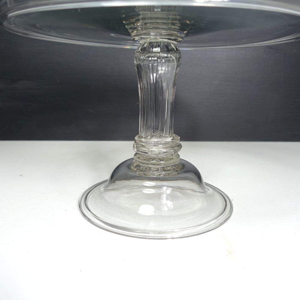 REGENCY GLASS TAZZA WITH FOLDED RIM & HOLLOW STEM View III