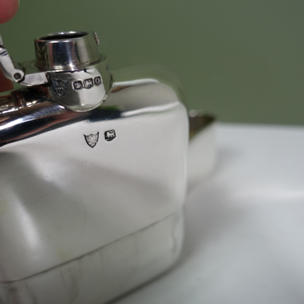 SOLID SILVER HIP FLASK View V