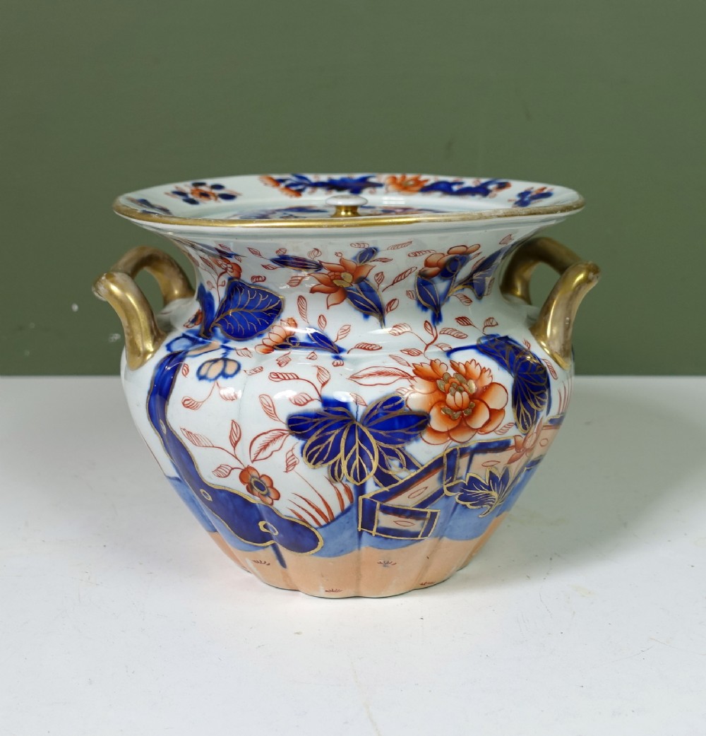 19TH C IMARI PATTERN ICE PAIL