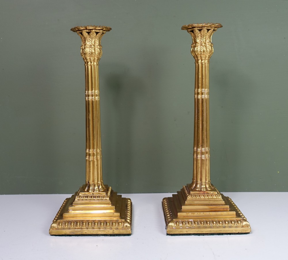 PAIR OF 18TH C GILT ORMOLU CANDLESTICKS