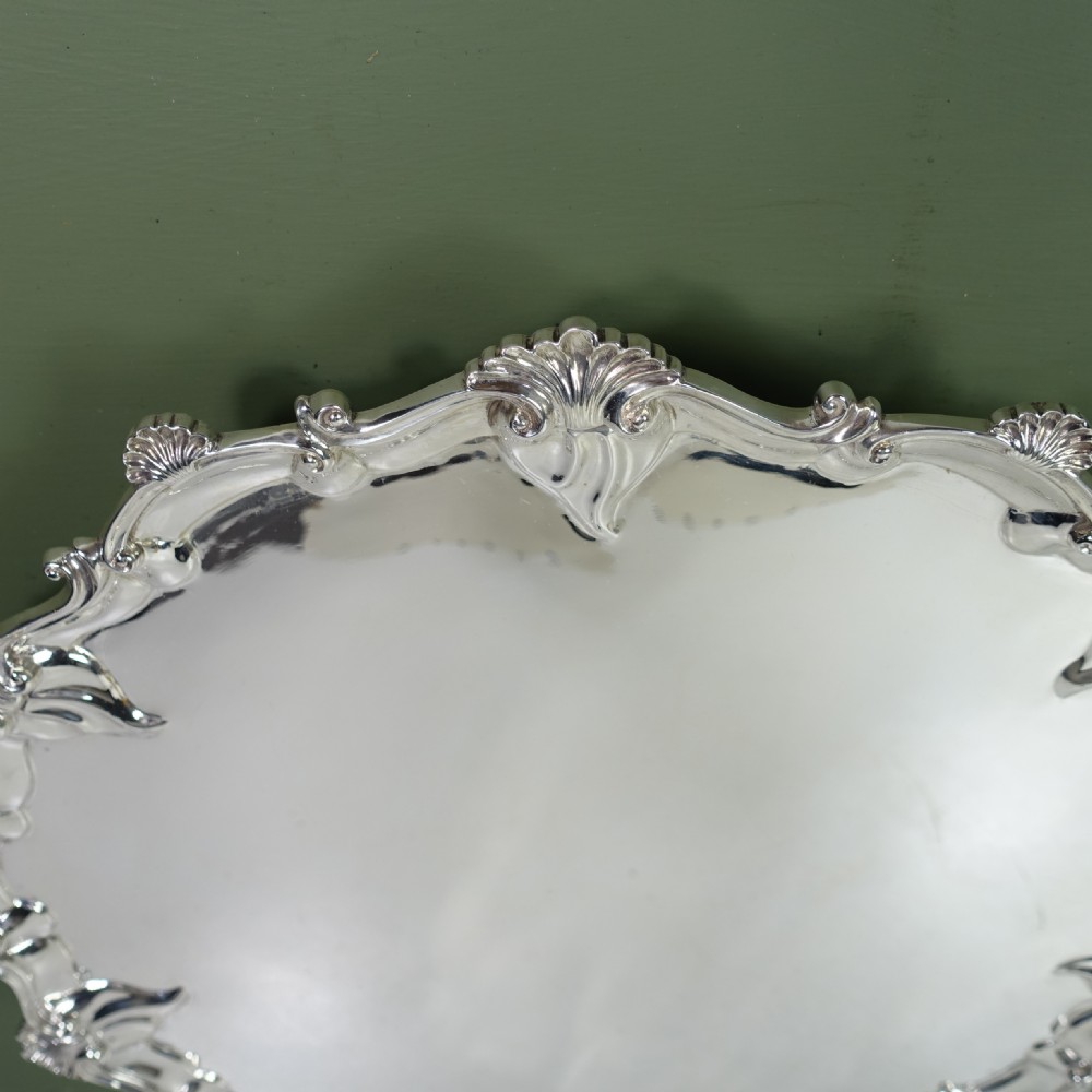 LARGE 19TH C SILVER SALVER View IV