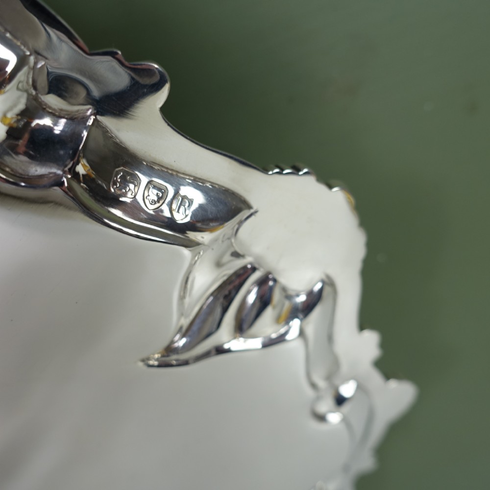 LARGE 19TH C SILVER SALVER View VI