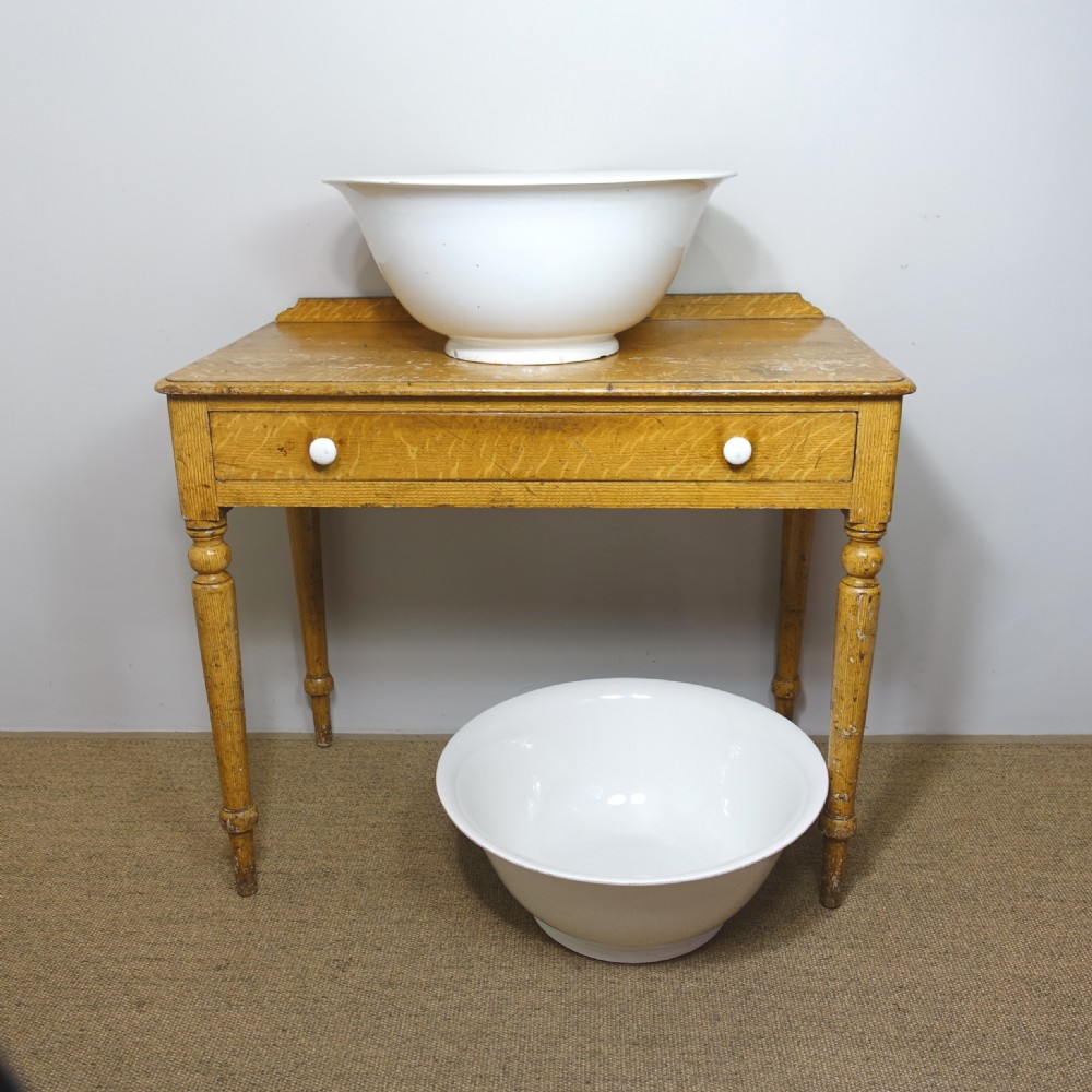 HUGE PAIR OF 19TH C WHITE WEDGWOOD BOWLS View II