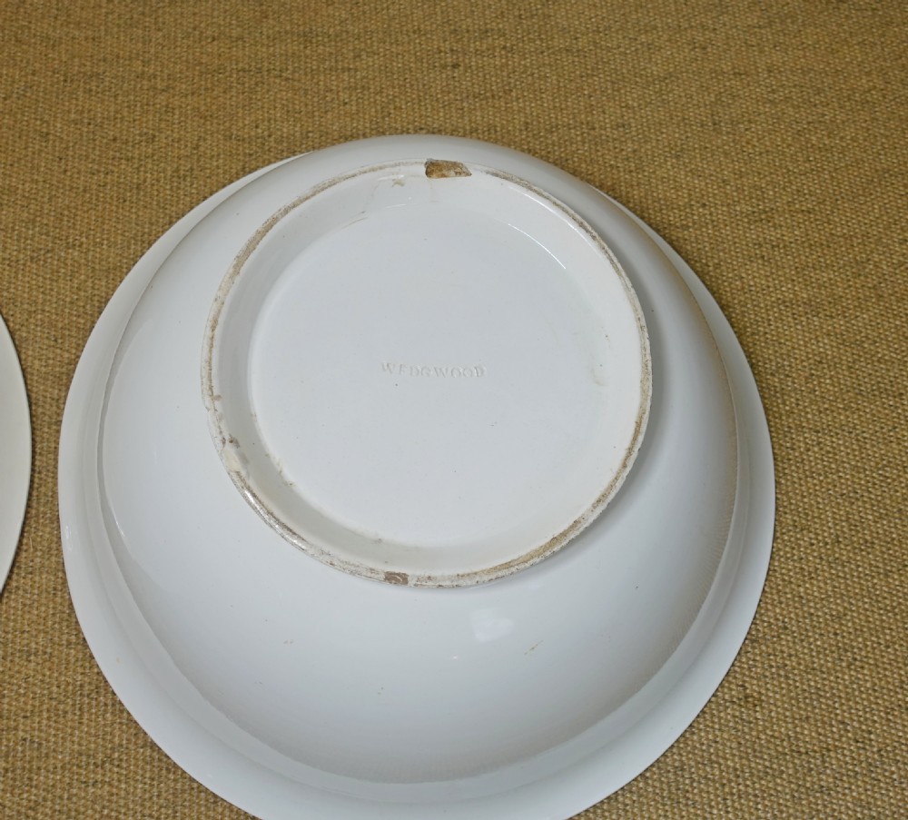 HUGE PAIR OF 19TH C WHITE WEDGWOOD BOWLS View IV