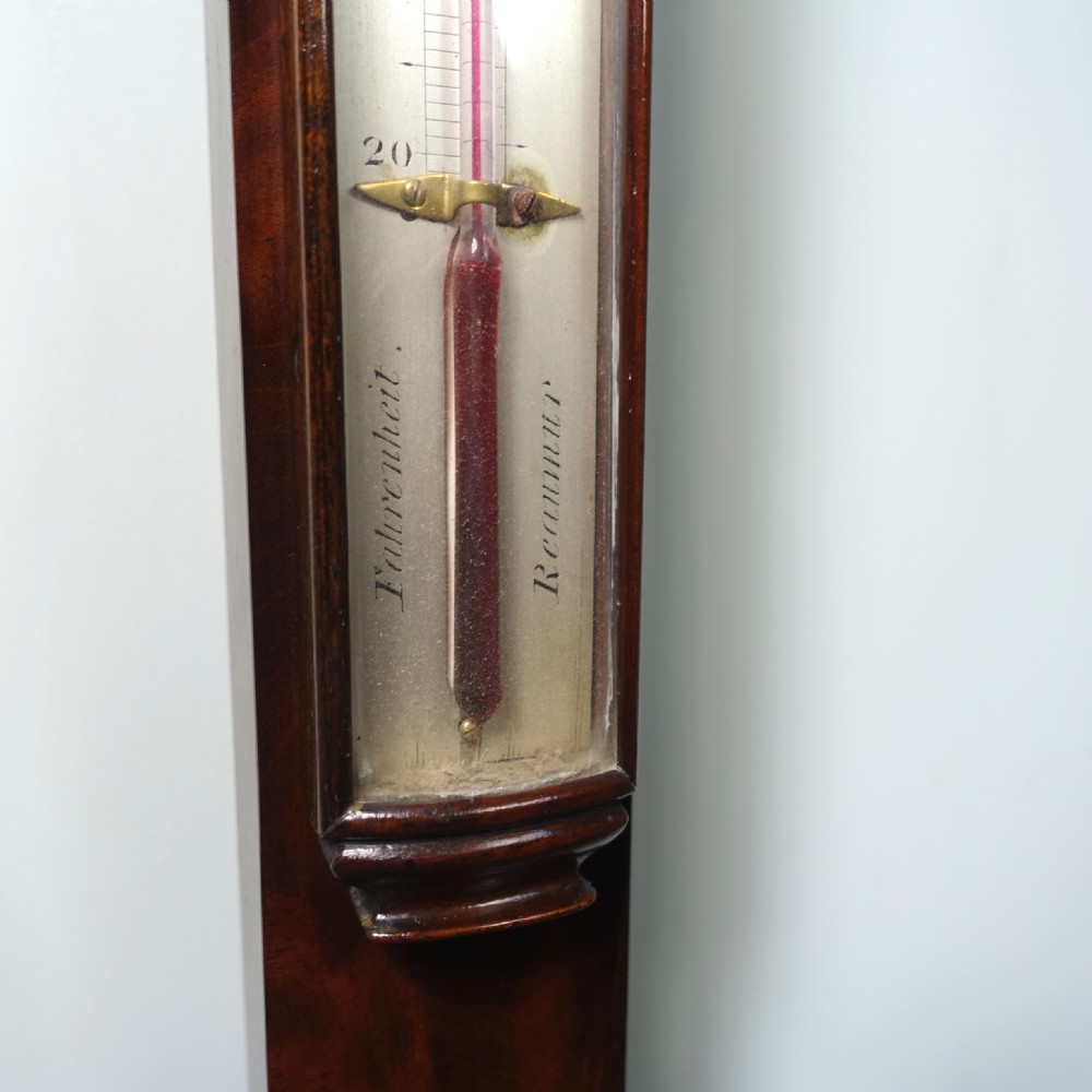 19TH C MAHOGANY STICK BAROMETER View III