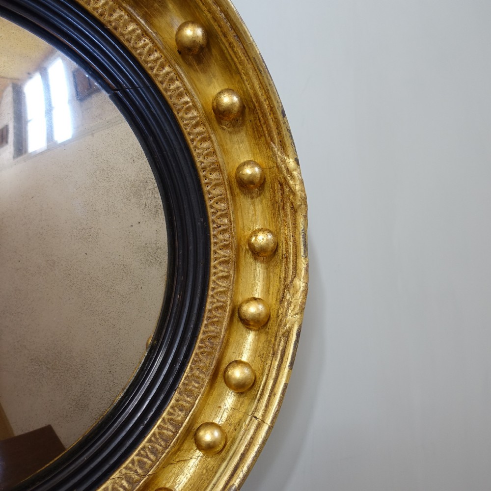 19TH C GILT CONVEX MIRROR View IV