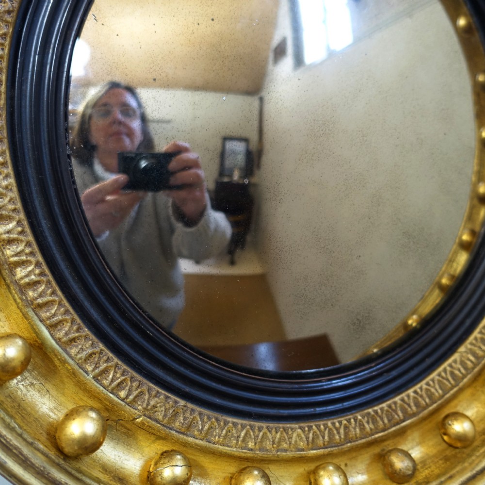 19TH C GILT CONVEX MIRROR View V