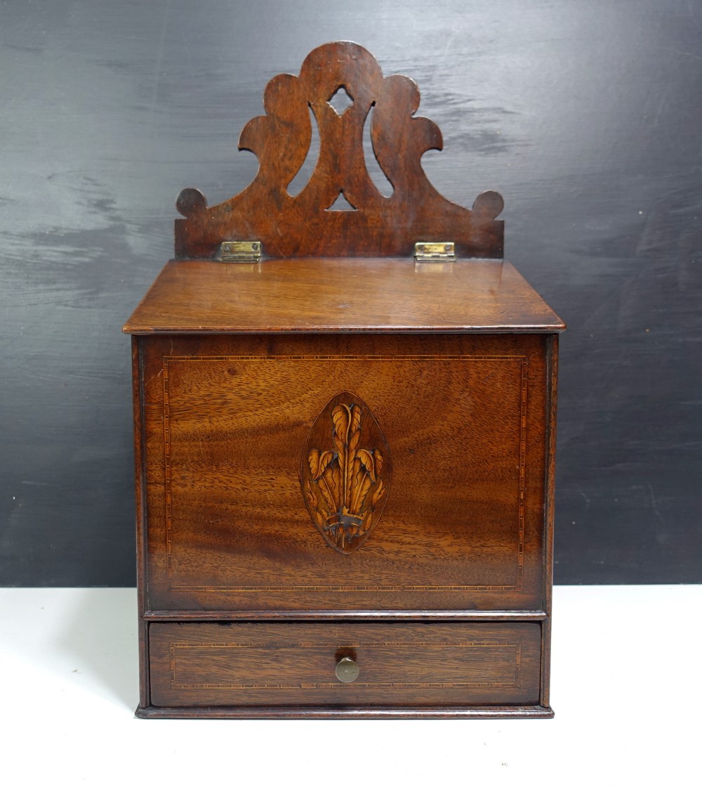 LATE 18TH C MAHOGANY CANDLE BOX