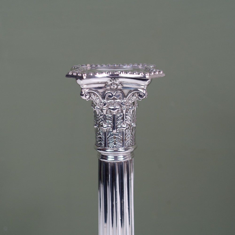 PAIR OF 19TH C SILVER CANDLESTICKS View IV