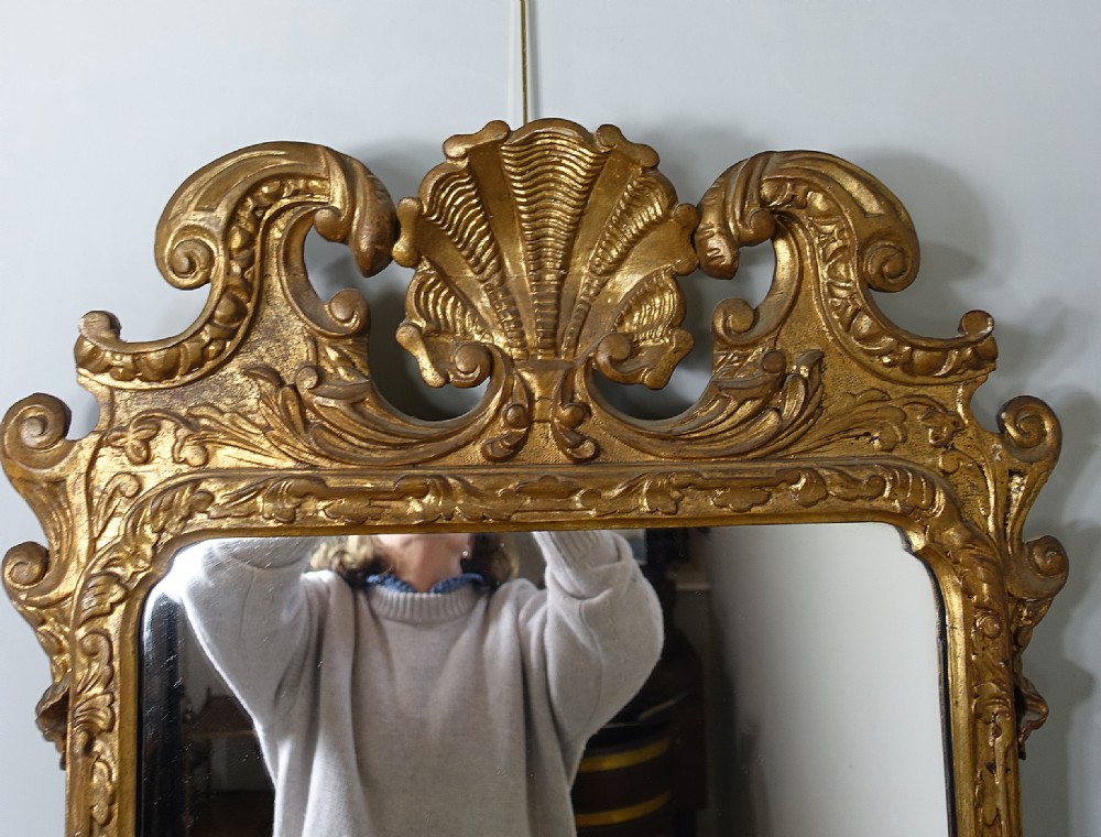 19th C CARVED GILTWOOD MIRROR View IV