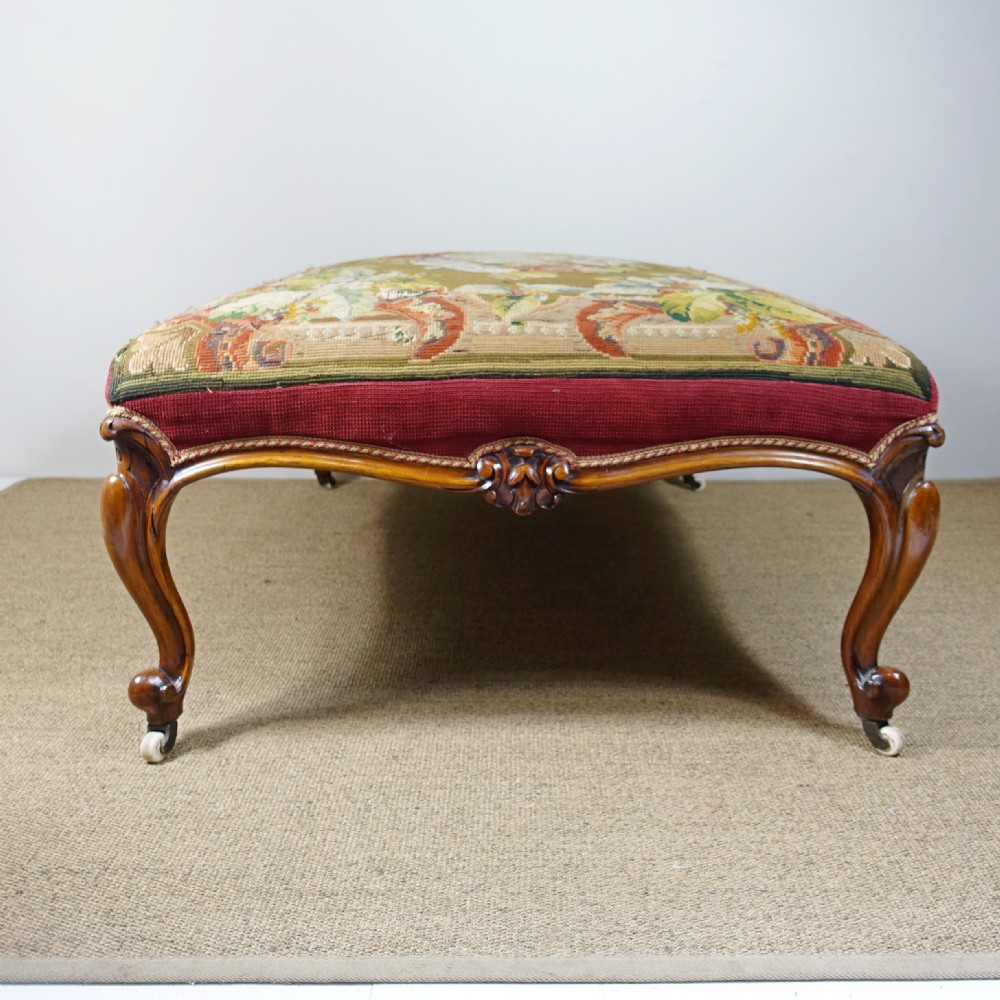 LARGE 19TH C WALNUT CENTRE STOOL View II
