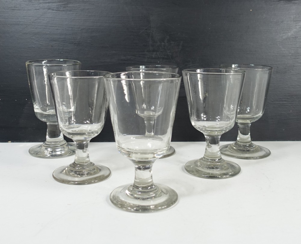 SIX 19TH C GLASS RUMMERS