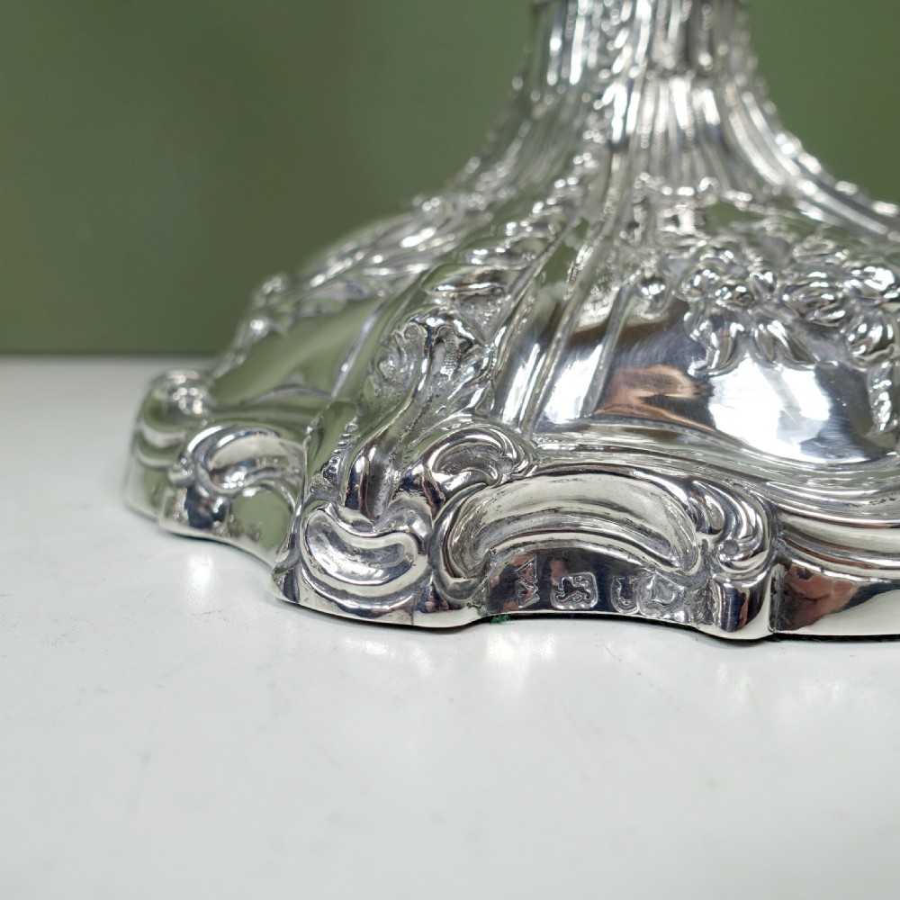 LARGE PAIR OF 18TH C SILVER CANDLESTICKS View IV