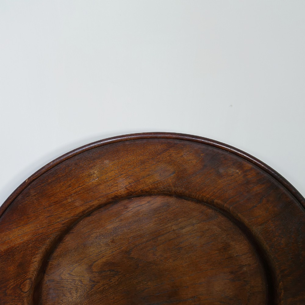 LARGE 19TH C ELM CHARGER View V