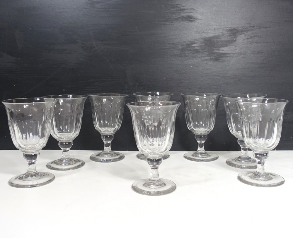 SET OF EIGHT 19TH C WINE GLASSES