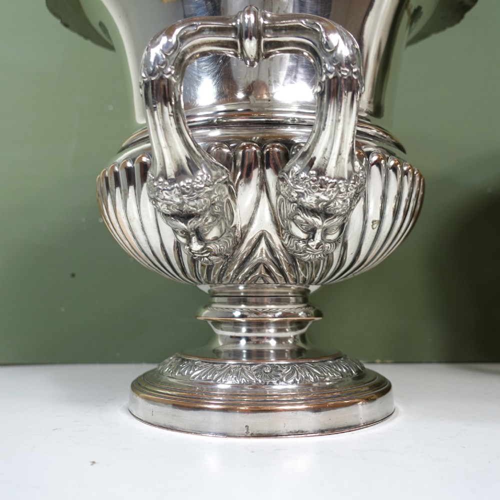PAIR OF 19TH C SILVER PLATED WINE COOLERS View III