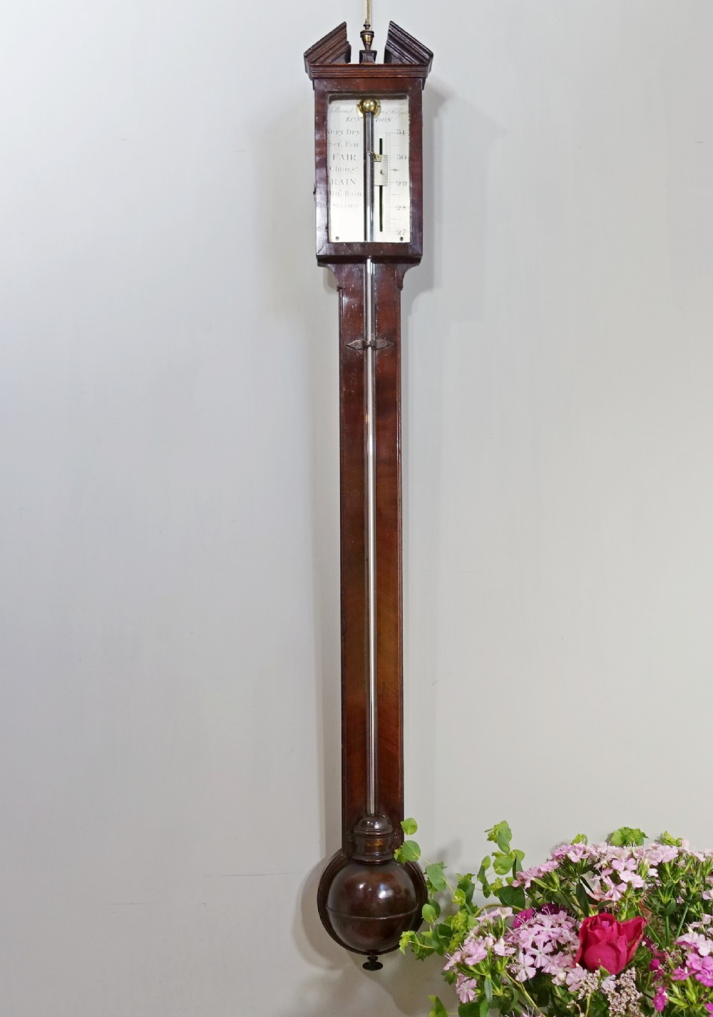 GEORGE III MAHOGANY STICK BAROMETER