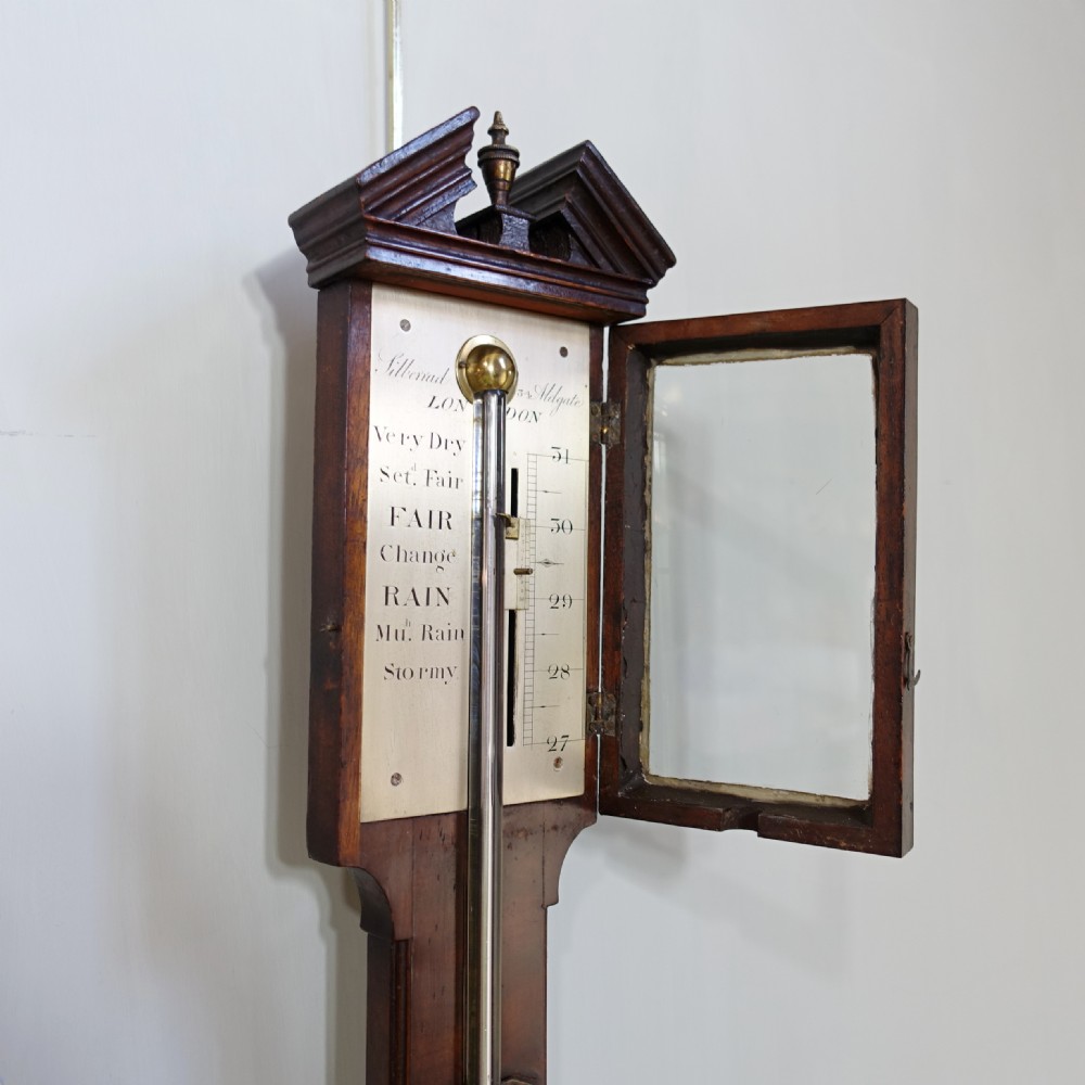 GEORGE III MAHOGANY STICK BAROMETER View II