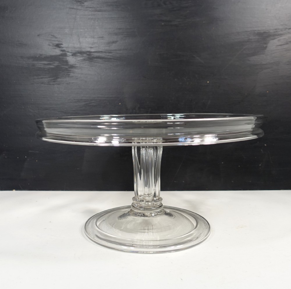 LARGE 18TH C GLASS TAZZA