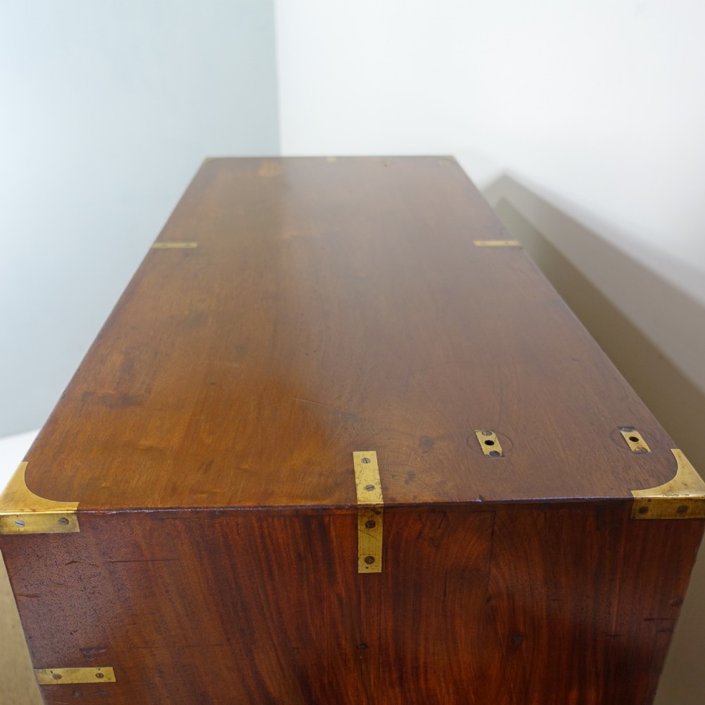 19TH C MAHOGANY MILITARY CAMPAIGN CHEST View VI