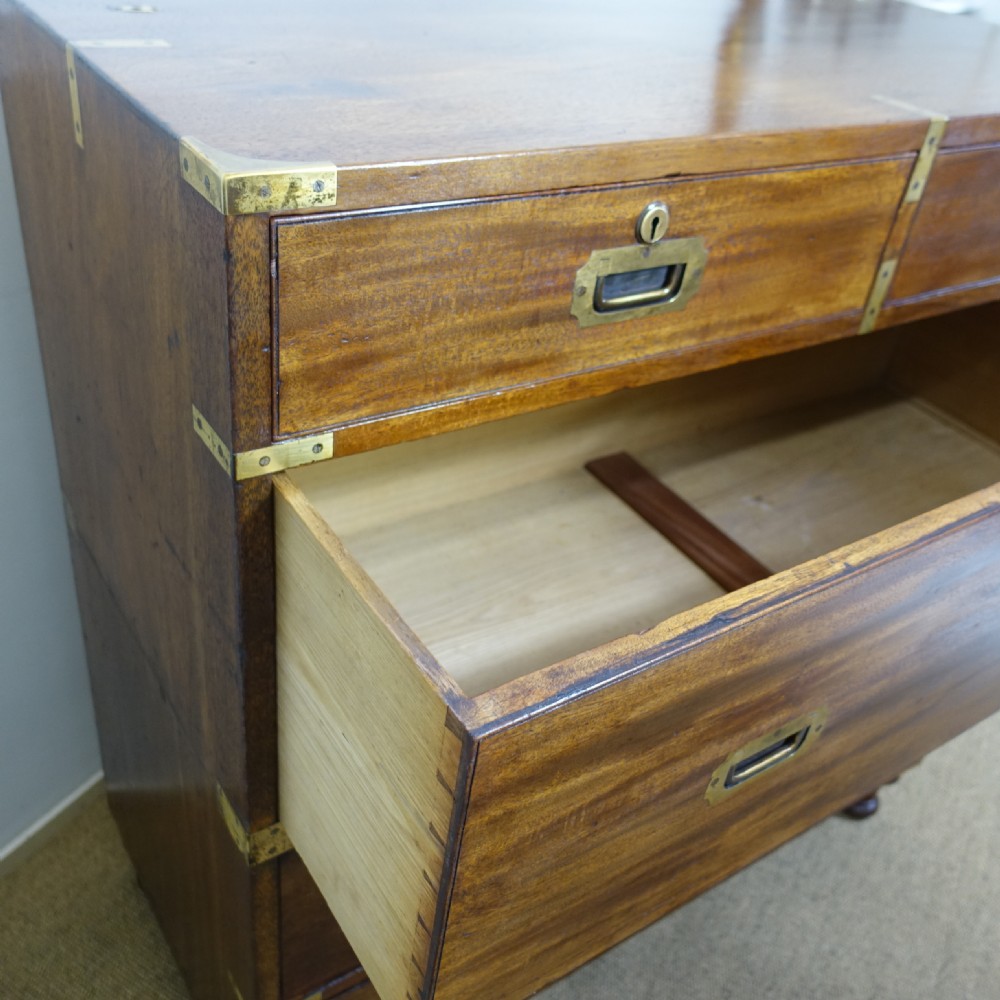 19TH C MAHOGANY MILITARY CAMPAIGN CHEST View VII