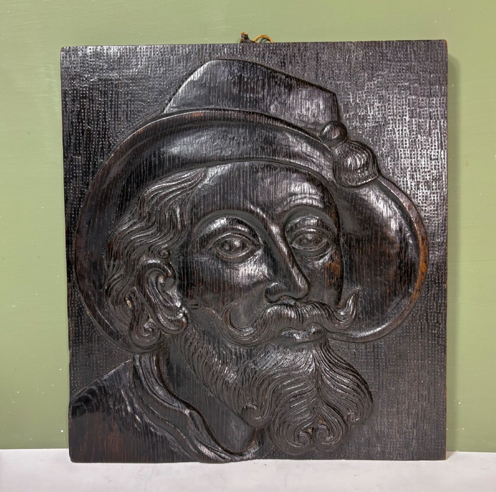 19TH C CARVED OAK PANEL