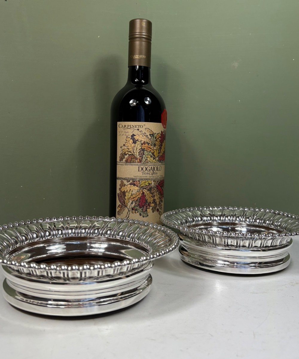 PAIR OF 19TH C SILVER DECANTER OR BOTTLE COASTERS View IV