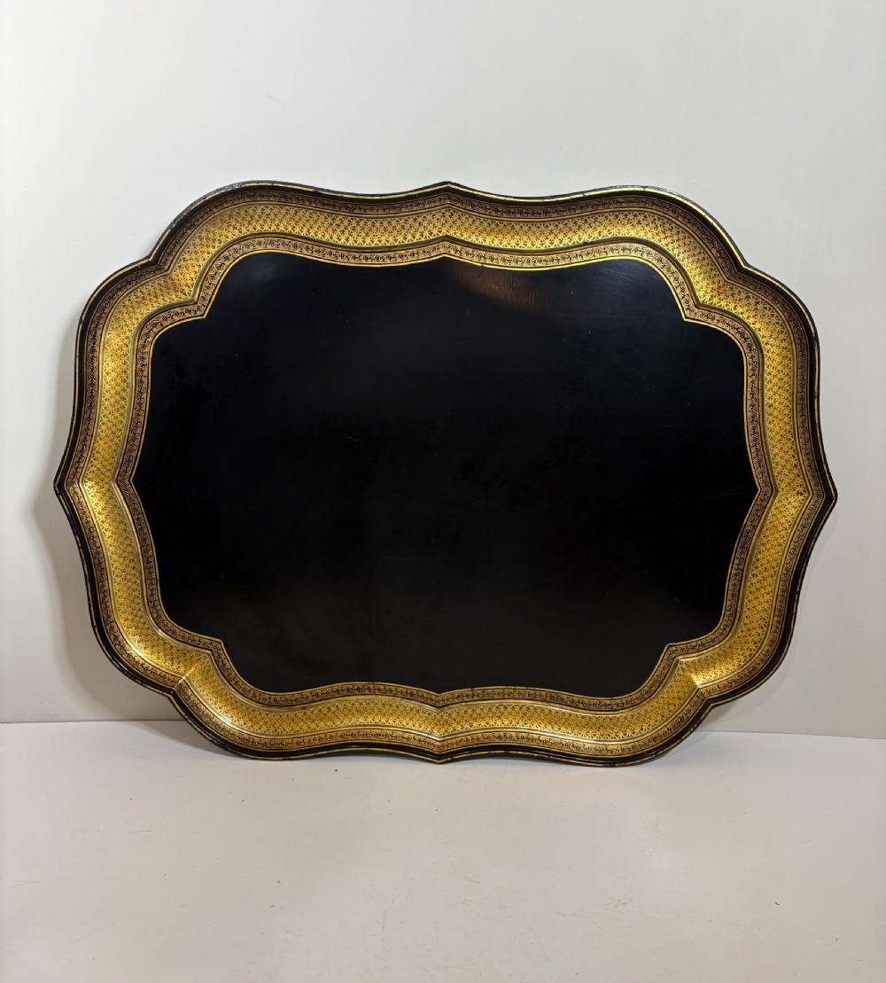 LARGE 19TH C PAPIER MACHE TRAY