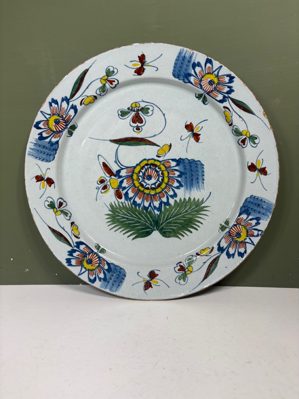 18TH C DELFT POLYCHROME CHARGER