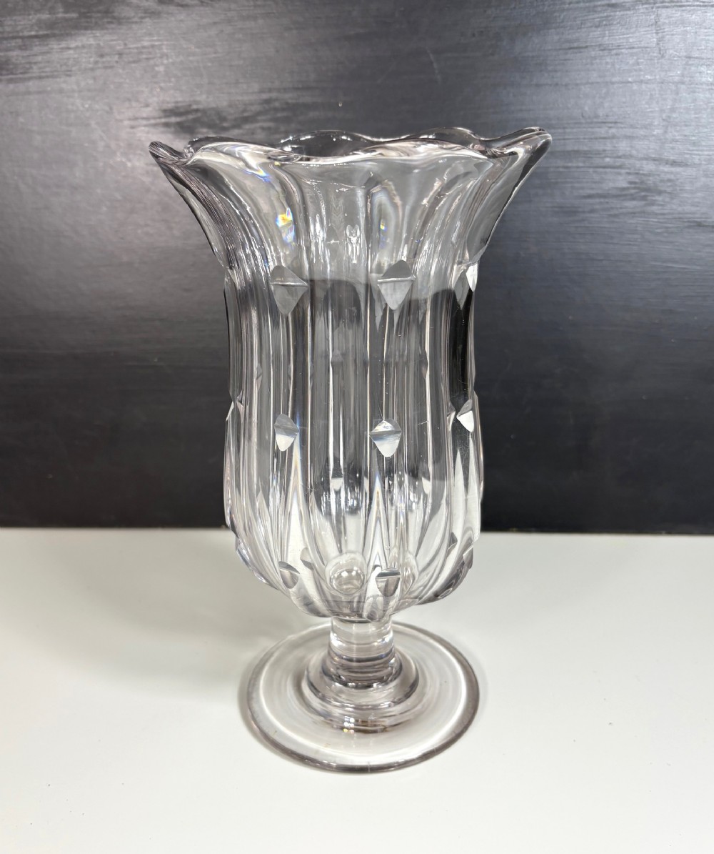 19TH C GLASS CELERY VASE
