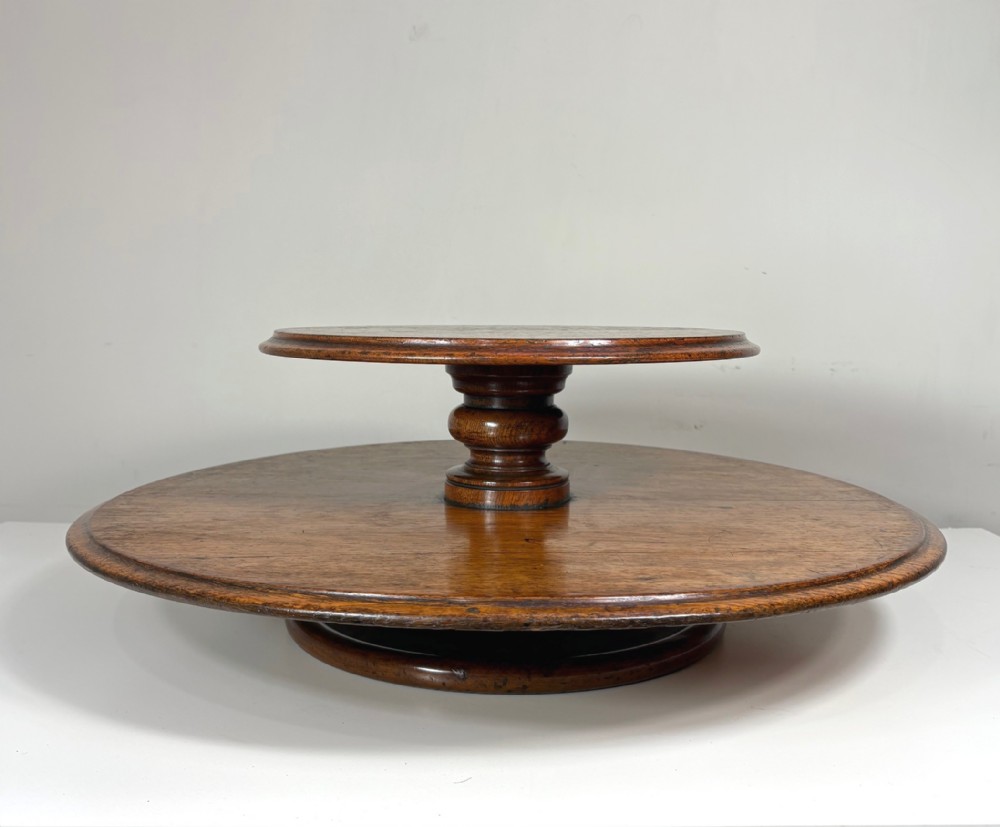 LARGE 19TH C OAK LAZY SUSAN