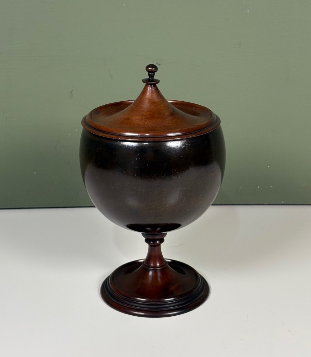 19TH C COCONUT CUP & COVER
