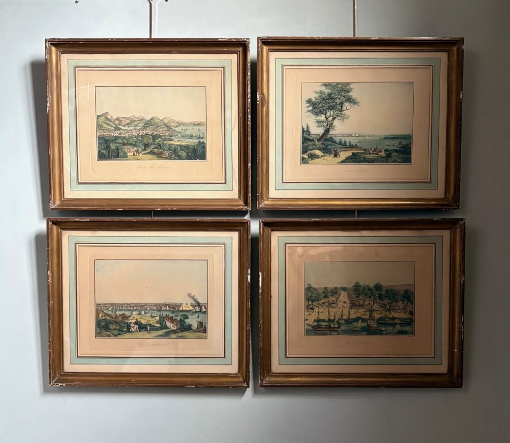 SET OF FOUR 19TH C AMERICAN CITY ENGRAVINGS