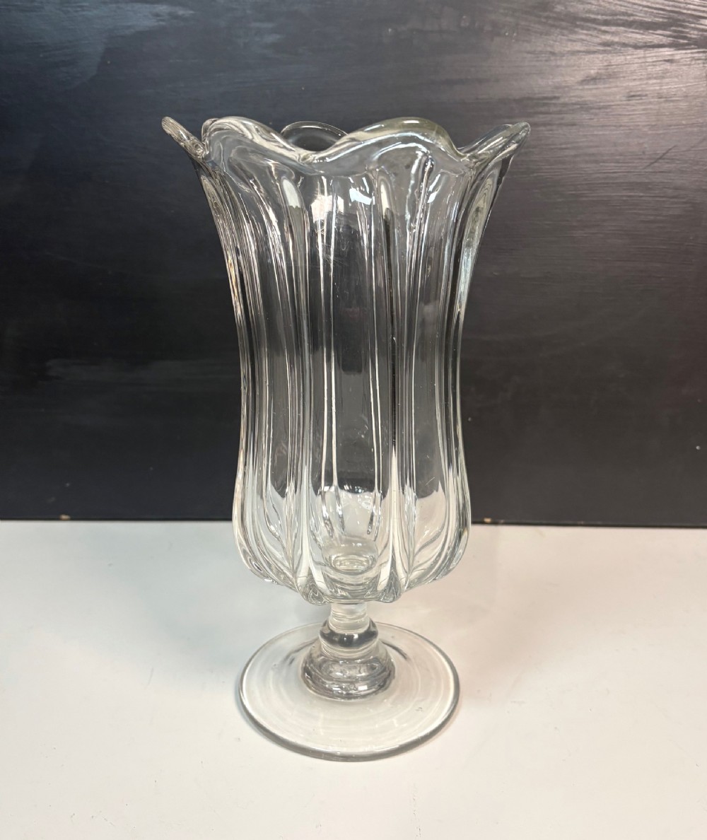 LARGE 19TH C GLASS CELERY VASE