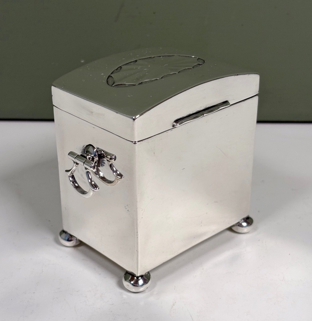 SOLID SILVER PLAYING CARD CASE, CADDY 1905
