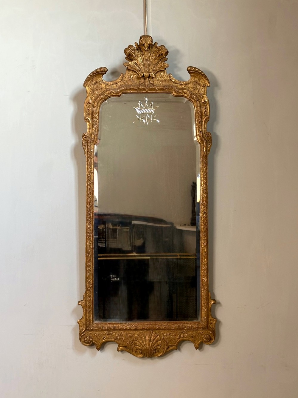 19TH C CARVED GILTWOOD PIER MIRROR
