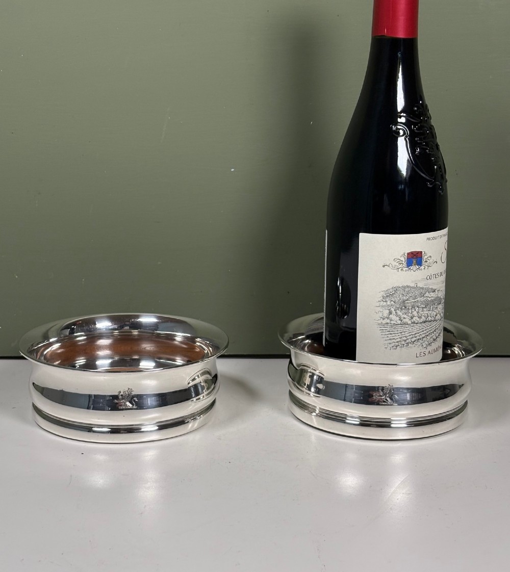 PAIR OF SILVER BOTTLE / DECANTER COASTERS 1931 View II
