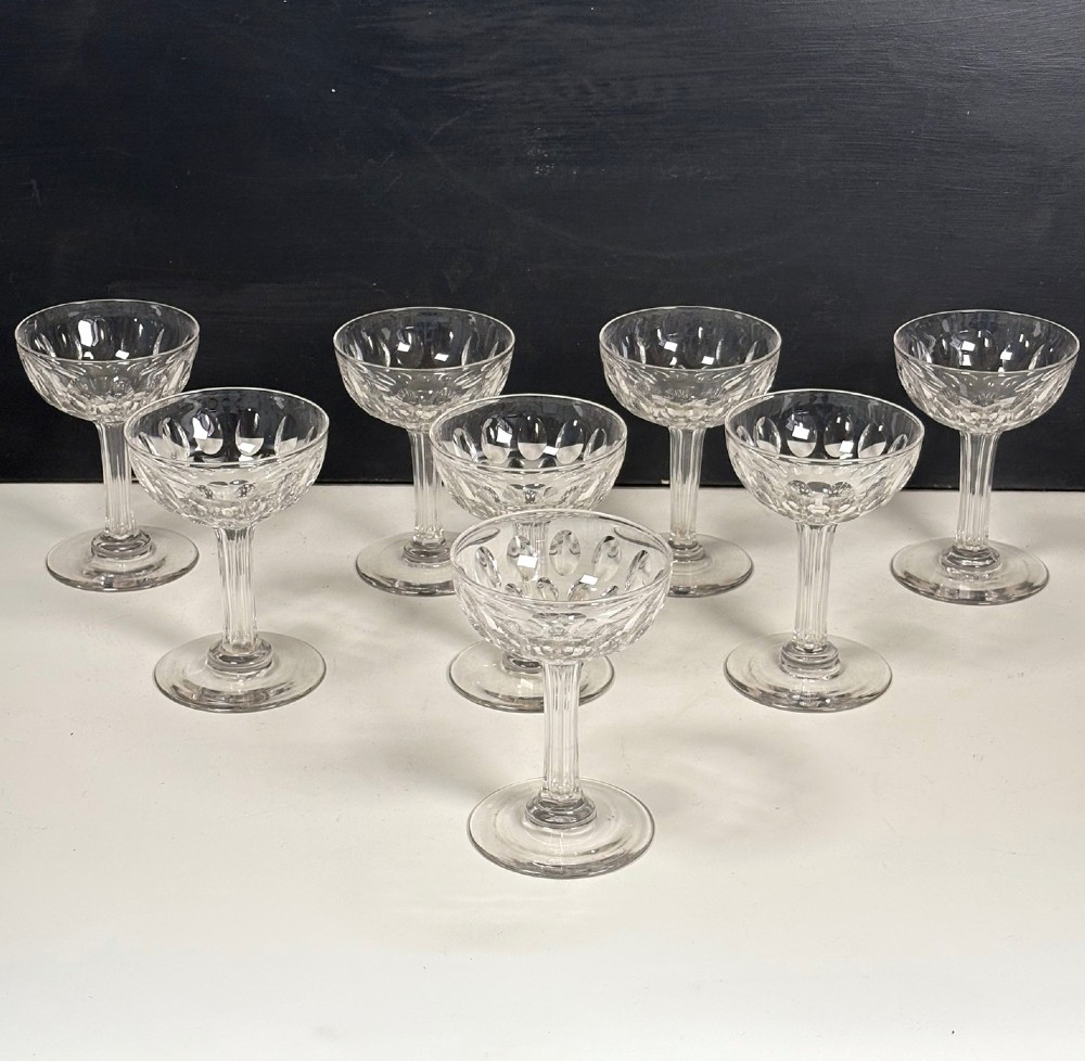 SET OF EIGHT 19TH C CHAMPAGNE BOATS, GLASSES View II