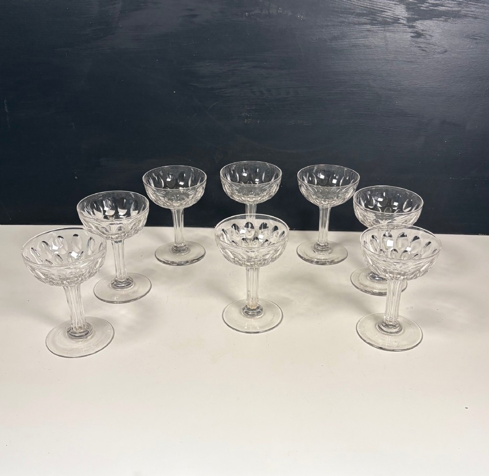 SET OF EIGHT 19TH C CHAMPAGNE BOATS, GLASSES View VII
