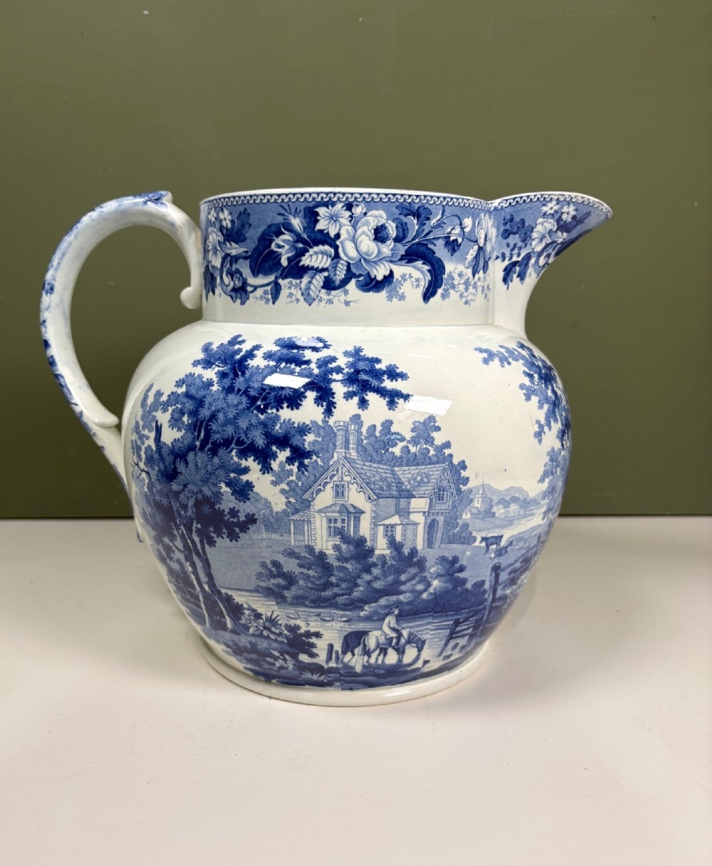 LARGE 19TH C BLUE & WHITE JUG View II