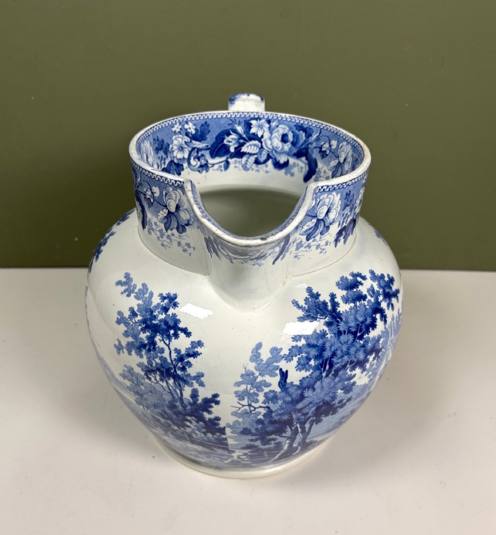 LARGE 19TH C BLUE & WHITE JUG View III