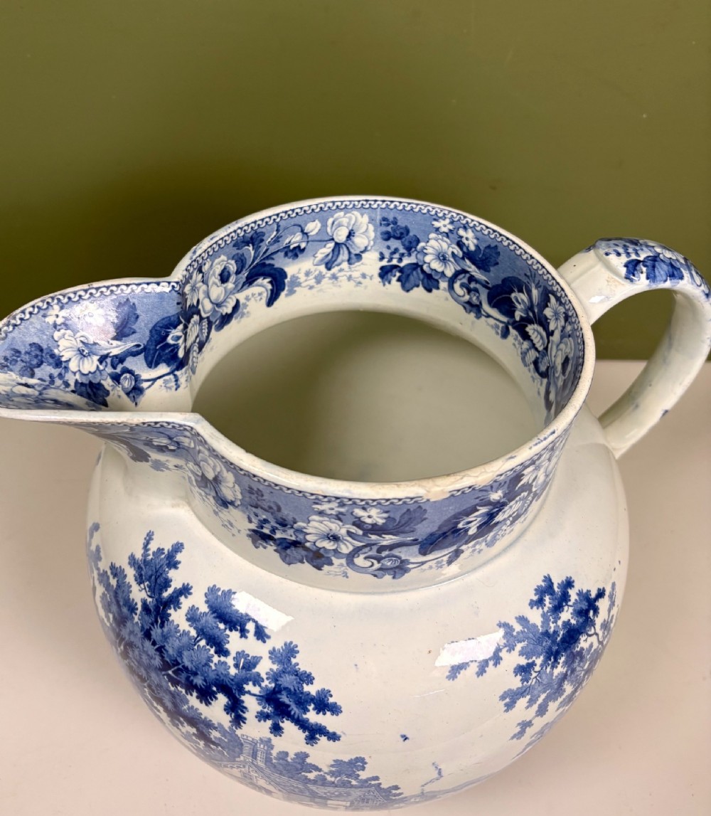LARGE 19TH C BLUE & WHITE JUG View VI