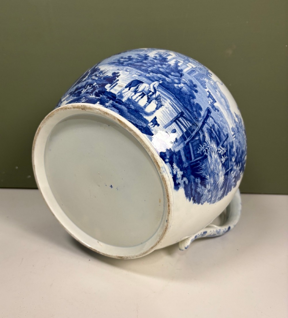 LARGE 19TH C BLUE & WHITE JUG View VII