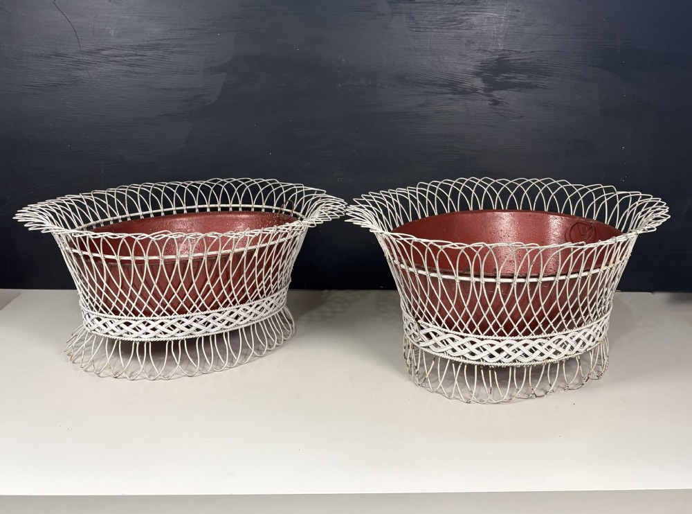 PAIR OF 19TH C WIRE WORK BASKETS View II