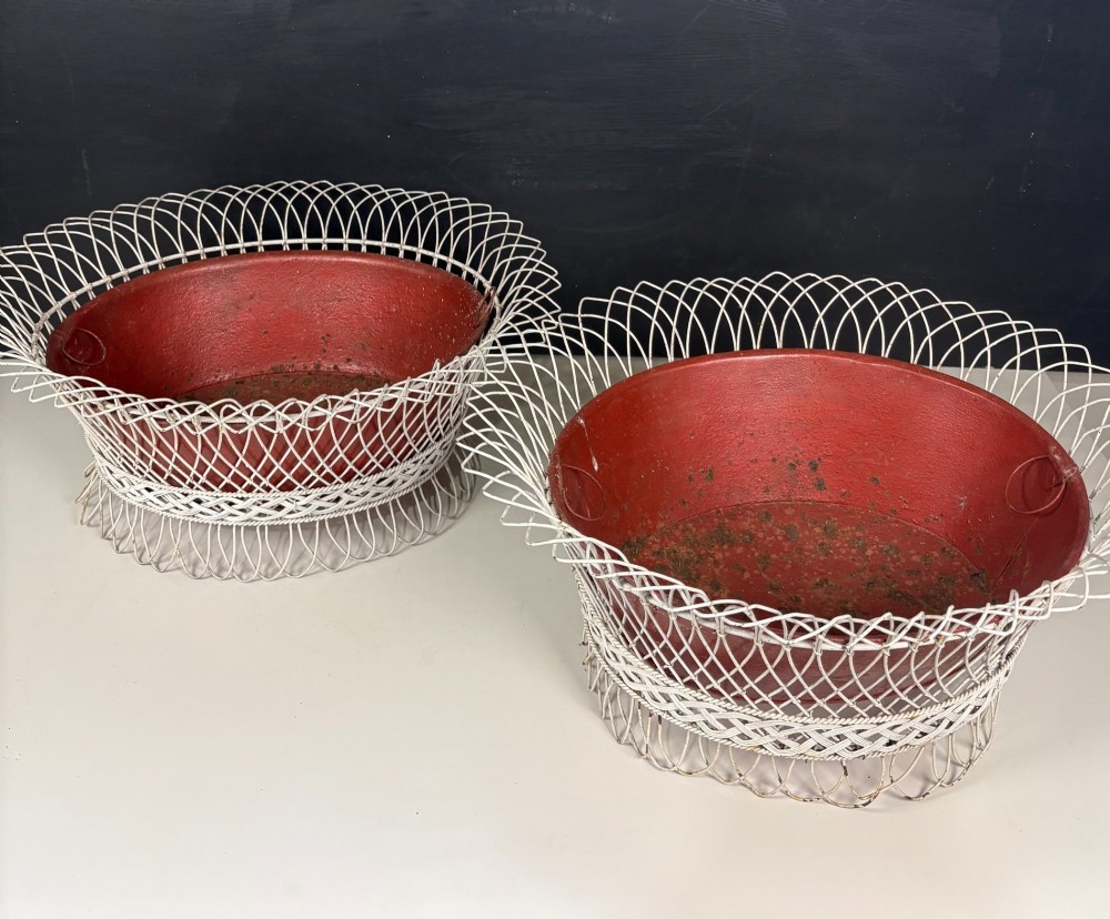 PAIR OF 19TH C WIRE WORK BASKETS View III