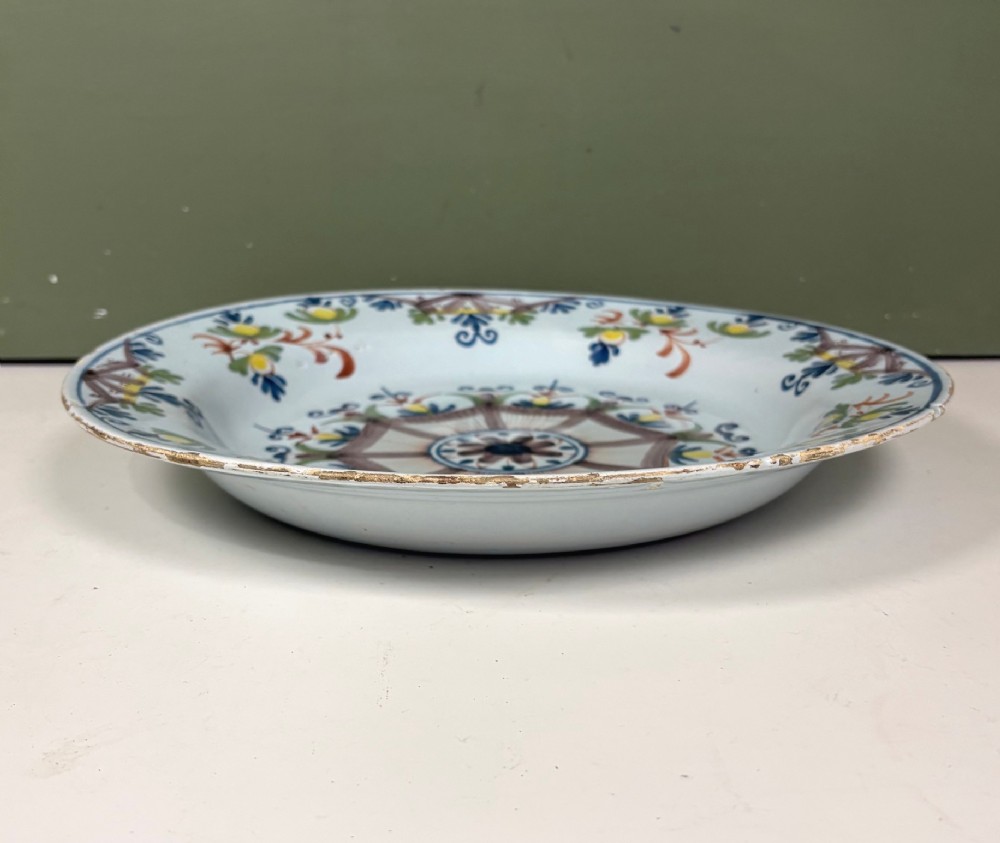 18TH C DELFT POLYCHROME CHARGER View VI